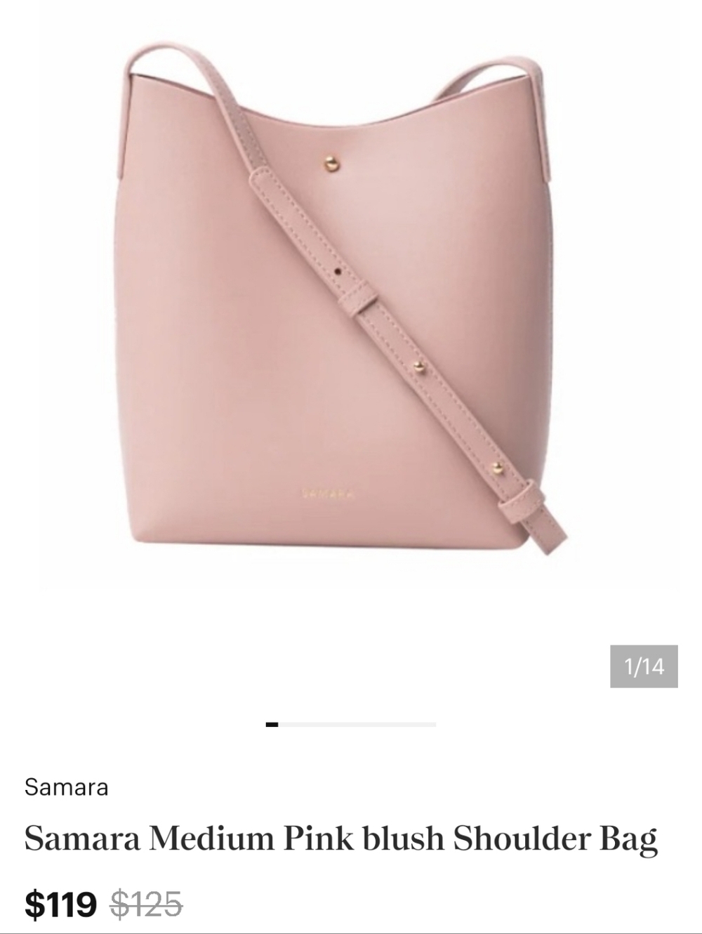 Samara Shoulder Bag Light Pink Anthropologie - Picture 12 of 12